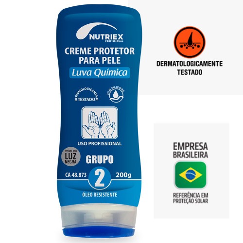 Creme protetor para a pele Luva química grupo 2 - 200g Creme protetor para a pele Luva química grupo 2 - 200g
