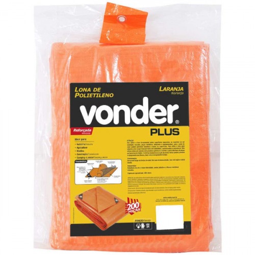 Lona reforada de polietileno laranja 10 m x 4 m