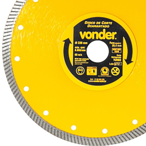 Disco diamantado turbo 230 mm para porcelanato e cerâmica Disco diamantado turbo 230 mm para porcelanato e cerâmica