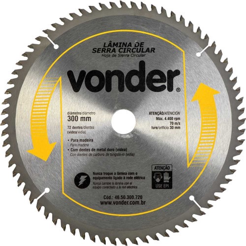 Disco de serra para madeira 300 x 30 mm 72 dentes Disco de serra para madeira 300 x 30 mm 72 dentes