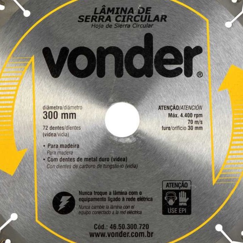 Disco de serra para madeira 300 x 30 mm 72 dentes Disco de serra para madeira 300 x 30 mm 72 dentes