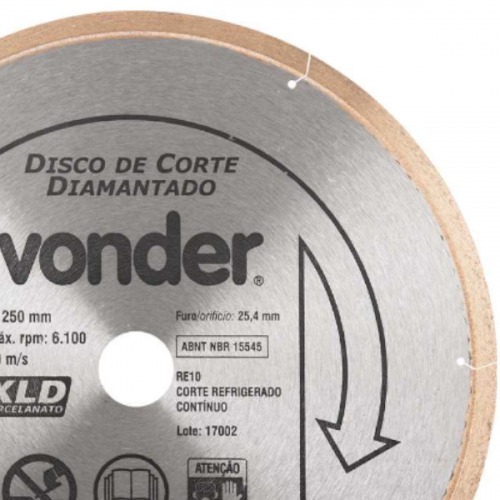 Disco diamantado liso 250 mm para porcelanato Disco diamantado liso 250 mm para porcelanato