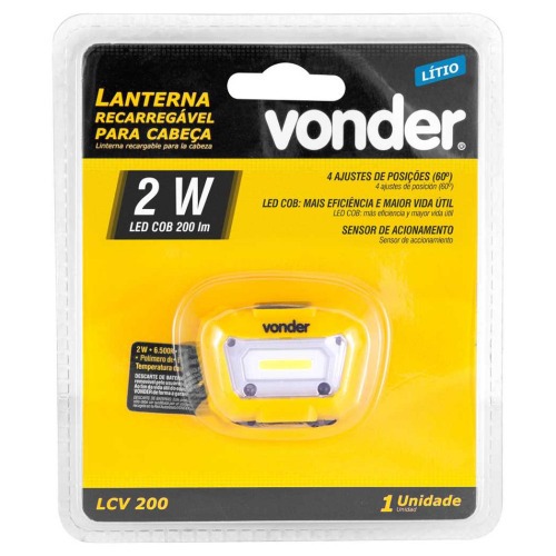 Lanterna recarreg�vel para cabe�a LED COB - LCV 200