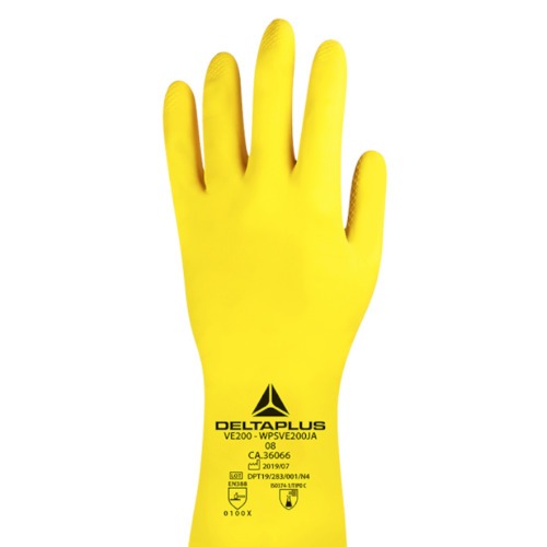 Luva de l�tex flocada forrada 30 cm tamanho M/G - VE200