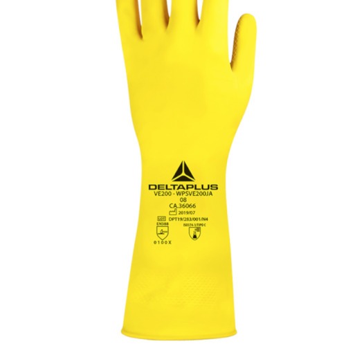 Luva de l�tex flocada forrada 30 cm tamanho M/G - VE200