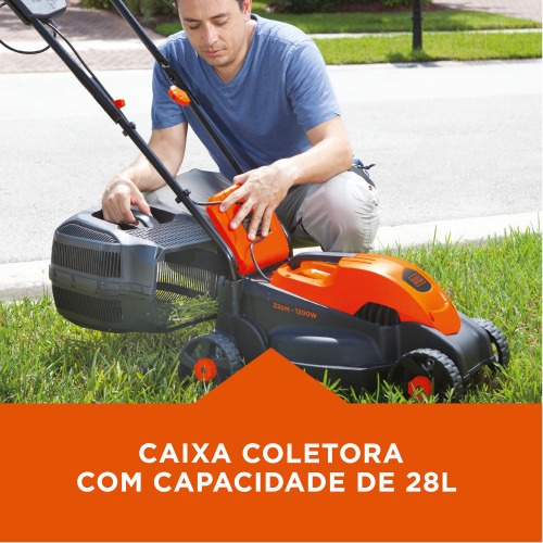 Cortador de grama elétrico 1.200W corte de 32 cm com recolhedor - GR1000 220V Cortador de grama elétrico 1.200W corte de 32 cm com recolhedor - GR1000 220V