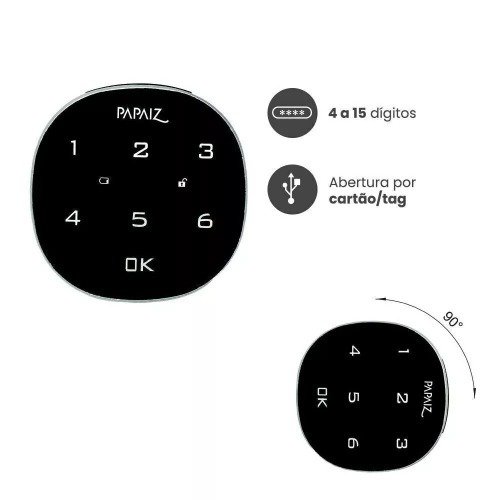 Fechadura digital de sobrepor para mveis de madeira - M1602 CA