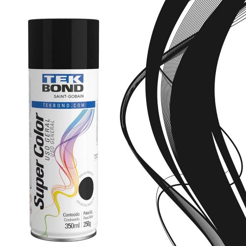 Kit 3 tintas spray preto fosco de uso geral 350 ml