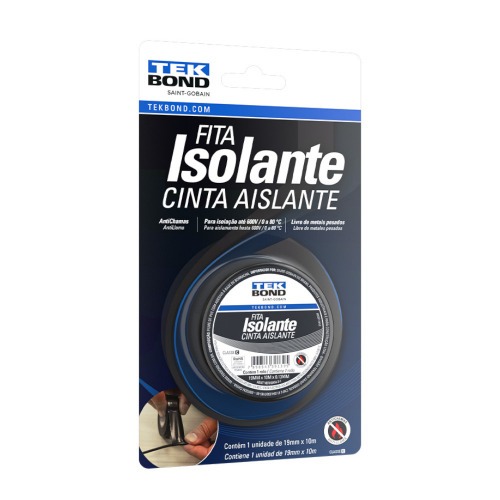 Fita isolante antichama 19 mm x 5 m preta Fita isolante antichama 19 mm x 5 m preta