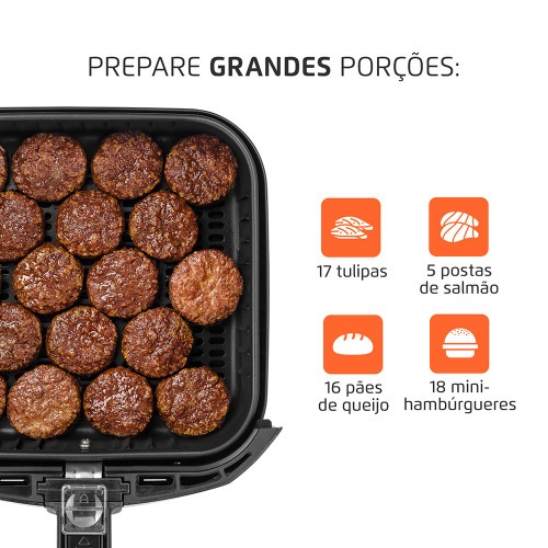 Fritadeira elétrica sem óleo Air Fryer 5L 1900W Grand Family Inox - AFN-50-BI 220V Fritadeira elétrica sem óleo Air Fryer 5L 1900W Grand Family Inox - AFN-50-BI 220V