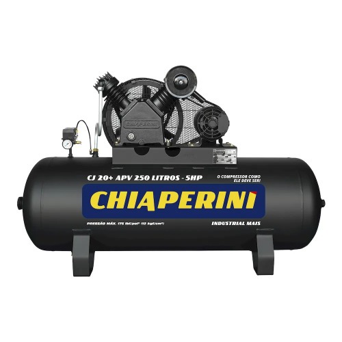 Compressor de ar 20 ps 250L 5 hp 175 lbs trifsico - CJ 20+ APV 250L