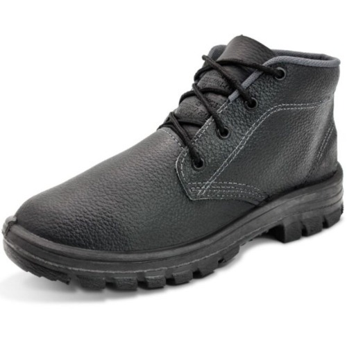 Botina monodensidade couro relax com cadar�o biqueira de a�o - 013