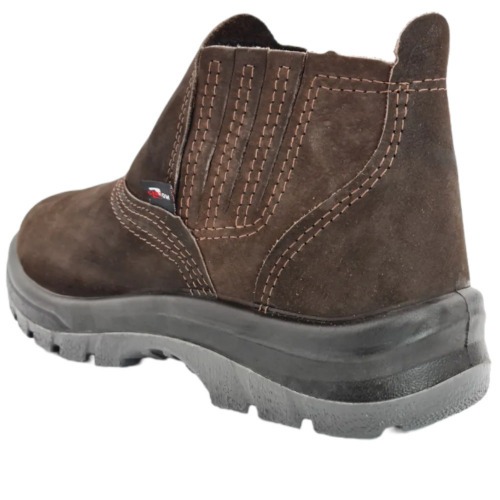 Botina bidensidade couro Nobuck com elástico biqueira pvc - TP096 Botina bidensidade couro Nobuck com elástico biqueira pvc - TP096