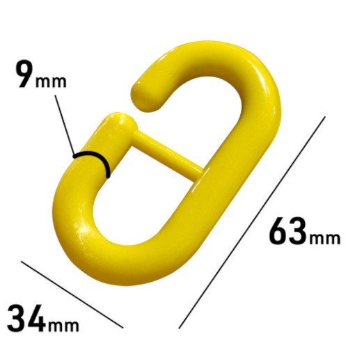 Corrente plástica de 9 mm pacote com 2 metros amarela e preta Corrente plástica de 9 mm pacote com 2 metros amarela e preta