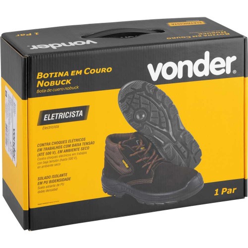 Botina em couro nobuck com cadaro sem biqueira