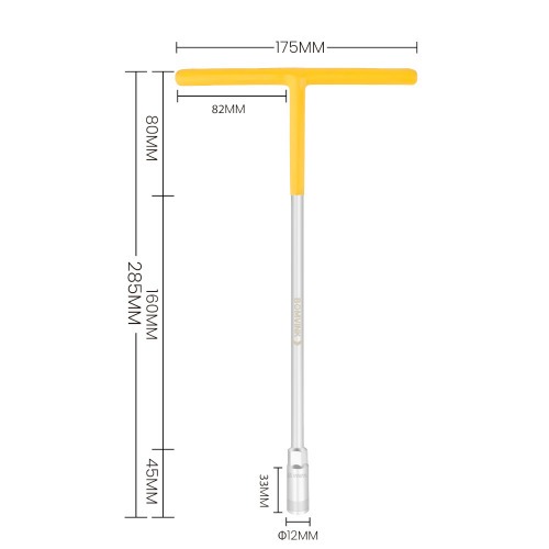 Chave canhão 8 mm cabo tipo T - BOM-1262 Chave canhão 8 mm cabo tipo T - BOM-1262