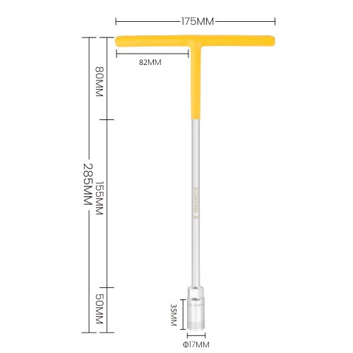 Chave canh�o 13 mm cabo tipo T - BOM-1267	