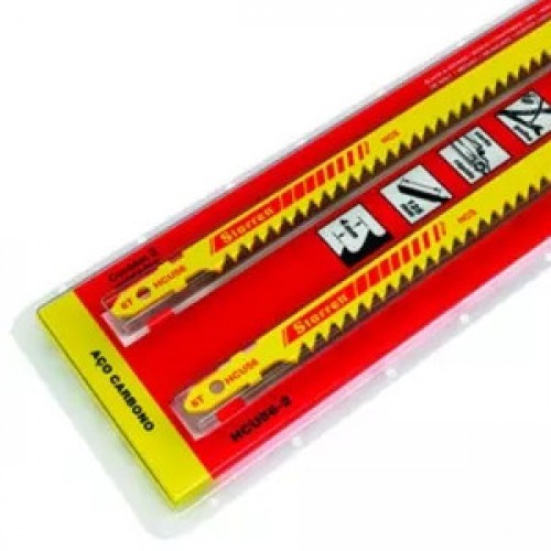 Lâmina serra tico tico 152 mm 6 dentes bimetal para madeira 2 peças - HCU56-2 Lâmina serra tico tico 152 mm 6 dentes bimetal para madeira 2 peças - HCU56-2