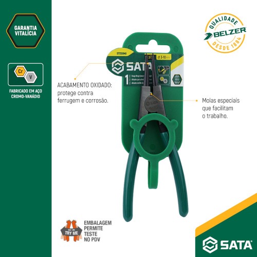 Alicate para an�is externo bico reto 5.1/2