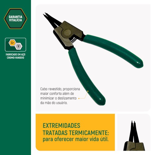 Alicate para an�is externo bico reto 5.1/2