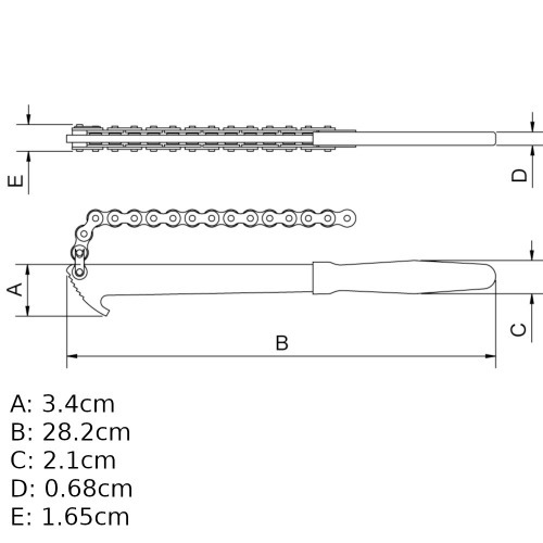 Chave corrente leve capacidade de 100 mm ao cromo vandio