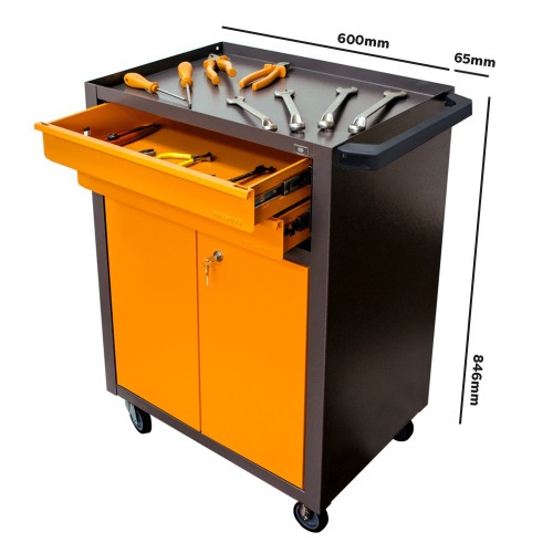 Carrinho para ferramentas com 2 gavetas e 2 portas - 91004 Carrinho para ferramentas com 2 gavetas e 2 portas - 91004