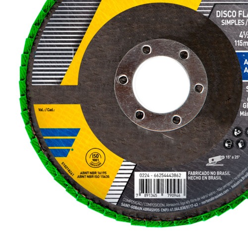 Disco de lixa flap disc cncavo 4.1/2" fibra - Standard