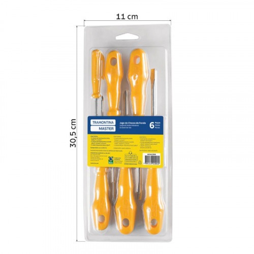 jogo de chave de fenda / phillips com 6 peas