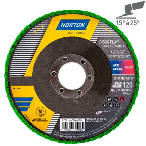 Disco de lixa flap disc cncavo 4.1/2" fibra - Standard