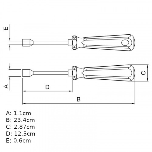 Chave com cabo tipo canh�o 1/4