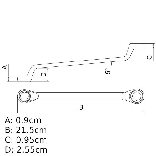 Chave com cabo tipo canho 7 mm ao cromo vandio