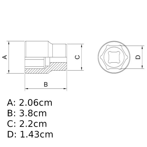 Soquete sextavado 9/16 Soquete sextavado 9/16