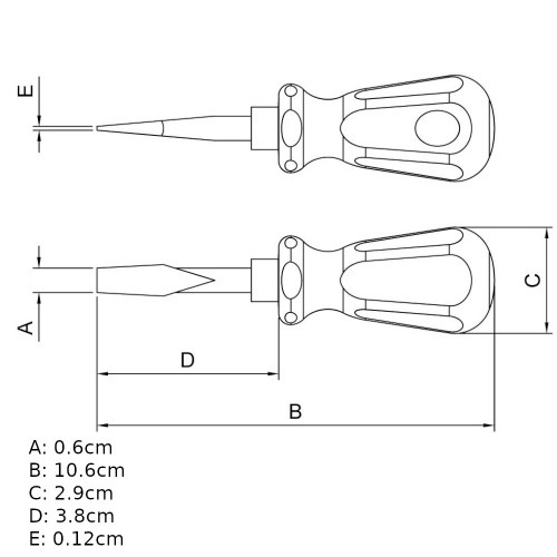 Chave de fenda toco 1/4 x 1.1/2