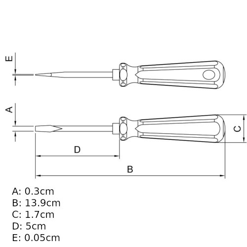 Chave de fenda 1/8 x 2 Chave de fenda 1/8 x 2