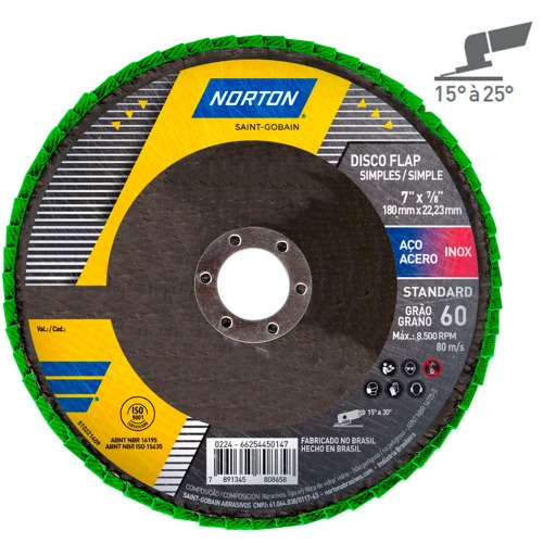 Disco de lixa flap disc cncavo 7" fibra - Standard