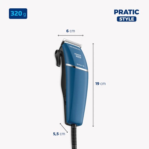 M�quina de cortar cabelo e barba com 8 acess�rios Pratic Style - CR-10-BI  110V/220V
