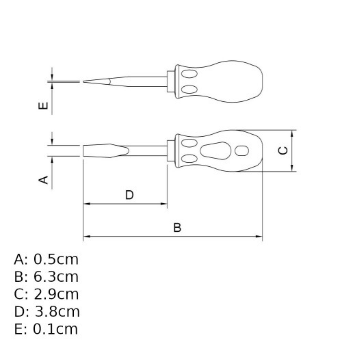 Chave de fenda toco 3/16 x 1.1/2