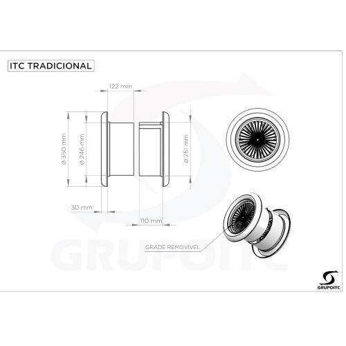 Exaustor di�metro 250 mm com motor blindado - TRADICIONAL  110V
