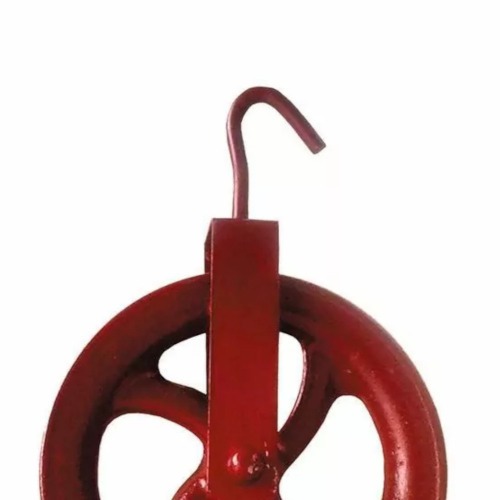 Roldana metlica com gancho 8 cm