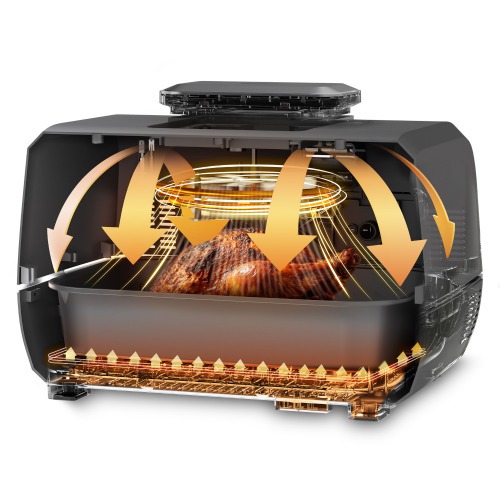 Fritadeira el�trica sem �leo air fryer digital 10L 1800w com visor clear - BARBECUE  110V