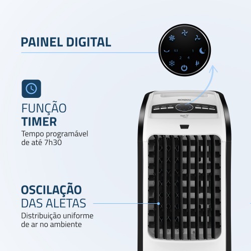 Climatizador de ar port�til 4 fun��es com controle remoto Fresh Air - CL-03  220V