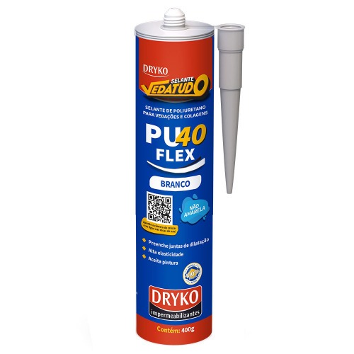 Adesivo selante PU cartucho 400g PU 40FLEX - VEDATUDO