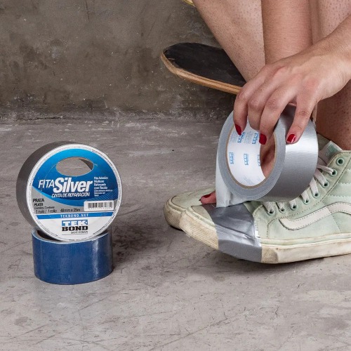 Fita adesiva reforada 48 mm X 25 m prata - SILVER