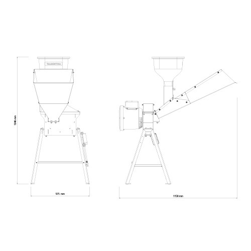 Triturador forrageiro 2 hp monofásico com saída inferior - TE30T 110V/220V Triturador forrageiro 2 hp monofásico com saída inferior - TE30T 110V/220V