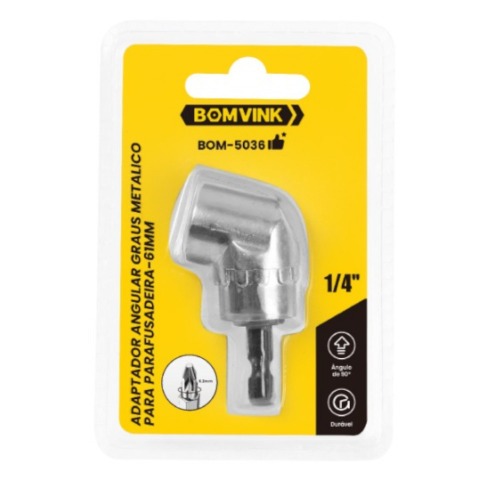 Adaptador angular 90� para parafusadeira encaixe 1/4