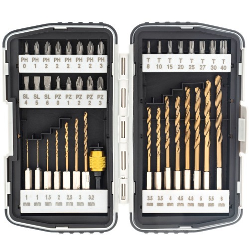 Jogo de brocas para metal 1 a 6 mm + bits 40 peas