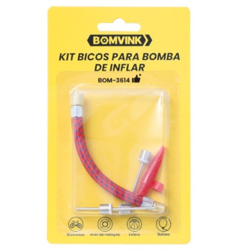 kit de bicos para bomba de inflar 5 peças - BOM-3614 kit de bicos para bomba de inflar 5 peças - BOM-3614