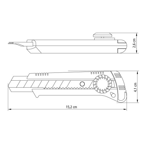 Estilete largo 18 mm com trava giratória Estilete largo 18 mm com trava giratória