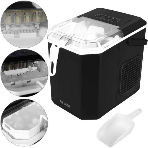 Maquina de gelo 12 Kg com sensor de cesta cheia preta - MG-01  110V