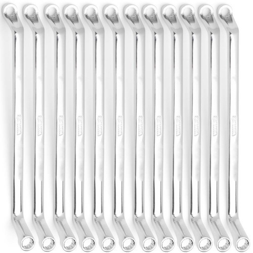 Jogo de chave estrela angulada 75� 6 a 32 mm a�o cromo van�dio com 12 pe�as - ST09028G